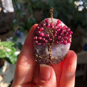 Amethyst tree of life pendant
